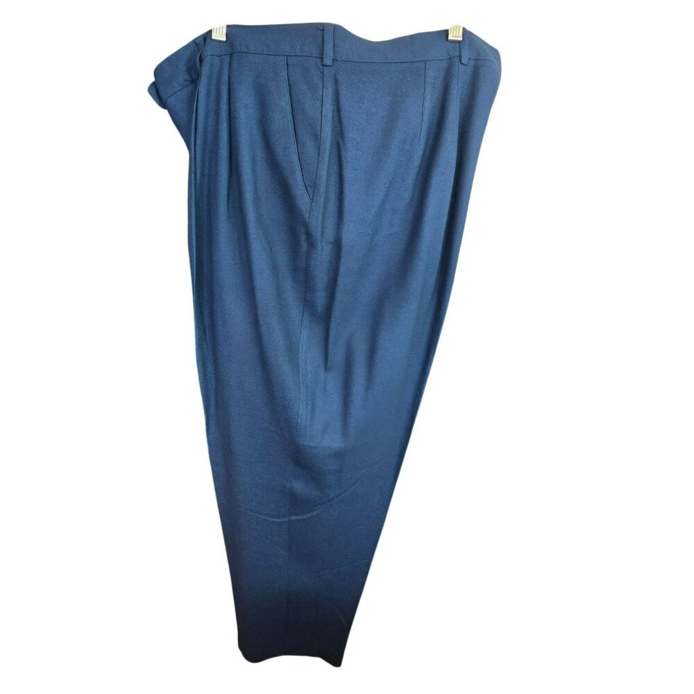 Lane Bryant Womens Blue Wool Blend Pants Plus Size 26 Lined Pleated JJ4054